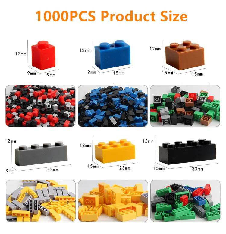 1000 DIY Creative Building Blocks Bulk Set - Urban Classic Building Blocks - Children's Educational Toys - SHAKLABS STORE