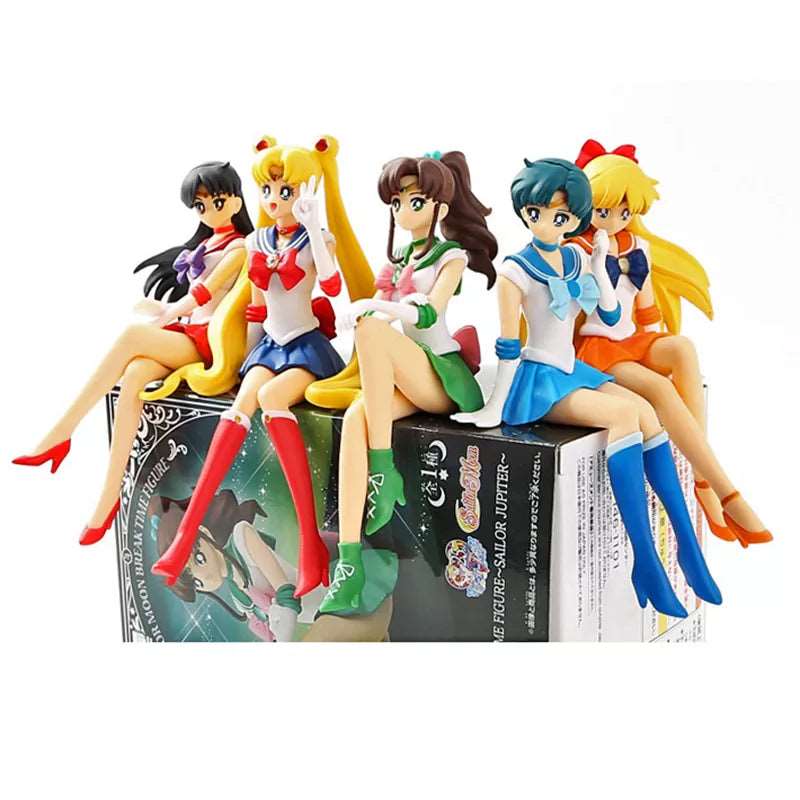 13.5cm Anime Sailor Moon Model Hino Rei Car Accessories Collection PVC Doll Sailor Mars Jupiter Mercury Venus Figures Toys Gifts - SHAKLABS STORE