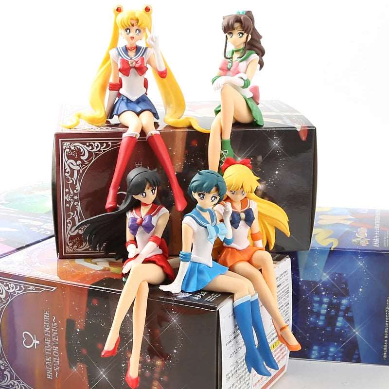 13.5cm Anime Sailor Moon Model Hino Rei Car Accessories Collection PVC Doll Sailor Mars Jupiter Mercury Venus Figures Toys Gifts - SHAKLABS STORE