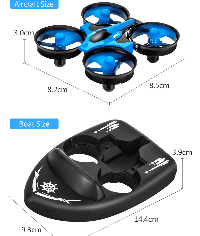 Upgraded H36 JJRC H36F Terzetto 3-in-1 RC Vehicle: The Ultimate Flying, Driving, and Boating Drone Toy ShakLabs Store