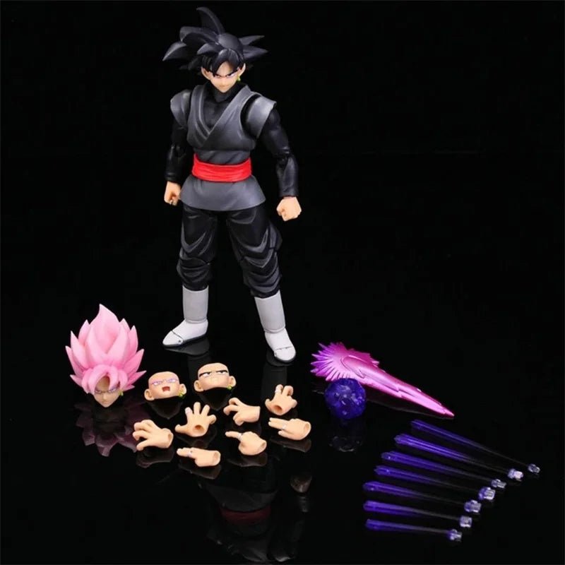 14cm Anime Dragon Ball Black Goku Zamasu Action Figure Super Saiyan Movie Version Dbz Model With Multiple Accessories Toys - SHAKLABS STORE