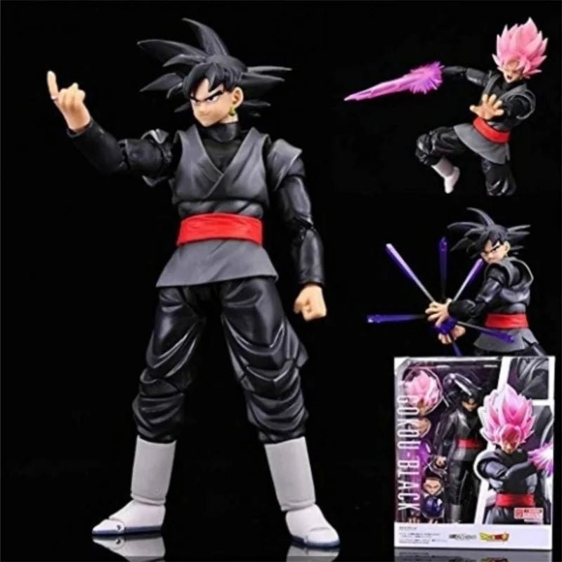 14cm Anime Dragon Ball Black Goku Zamasu Action Figure Super Saiyan Movie Version Dbz Model With Multiple Accessories Toys - SHAKLABS STORE