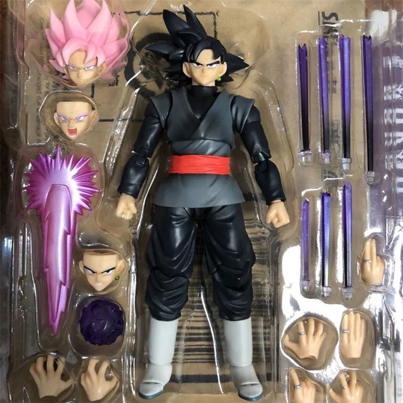 14cm Anime Dragon Ball Black Goku Zamasu Action Figure Super Saiyan Movie Version Dbz Model With Multiple Accessories Toys - SHAKLABS STORE