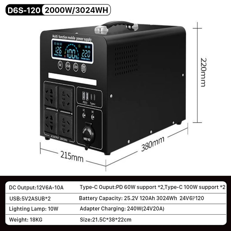 2000W Portable Power Station - Fast Charging Solar Generator - SHAKLABS STORE