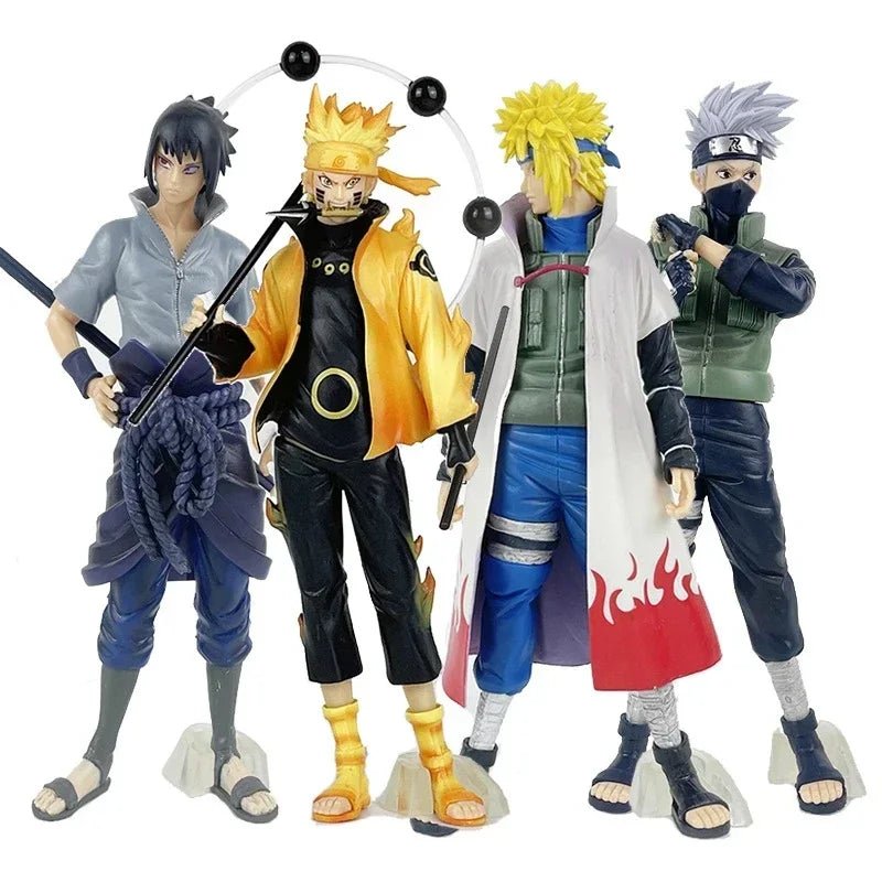 20cm Bandai Naruto Anime Figure Shippuden Uchiha Sasuke Hatake Kakashi Namikaze Minato Action Figure Collection Model Toys Gifts - SHAKLABS STORE