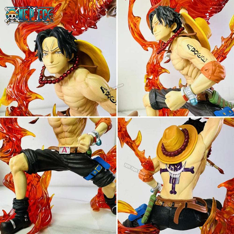 30cm One Piece Ace Anime Figure Fireball Portgas D Ace Action Figurine Pvc Statue Model Doll Collection Toy - SHAKLABS STORE