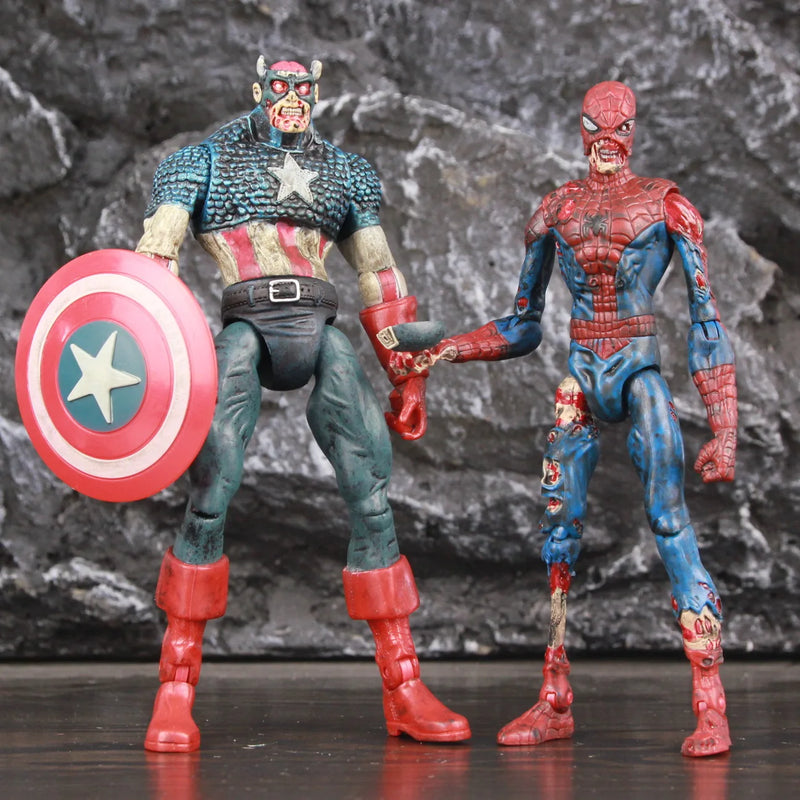 Zombie Captain America & Spider-Man 7" Action Figures