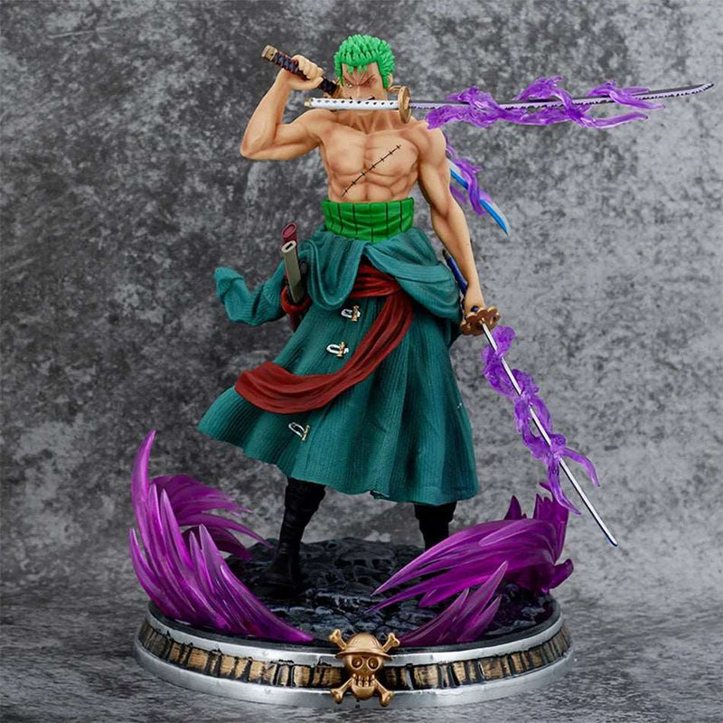 Unleash Roronoa Zoro's Three-Sword Fighting Prowess with this Dynamic One Piece Action Figure