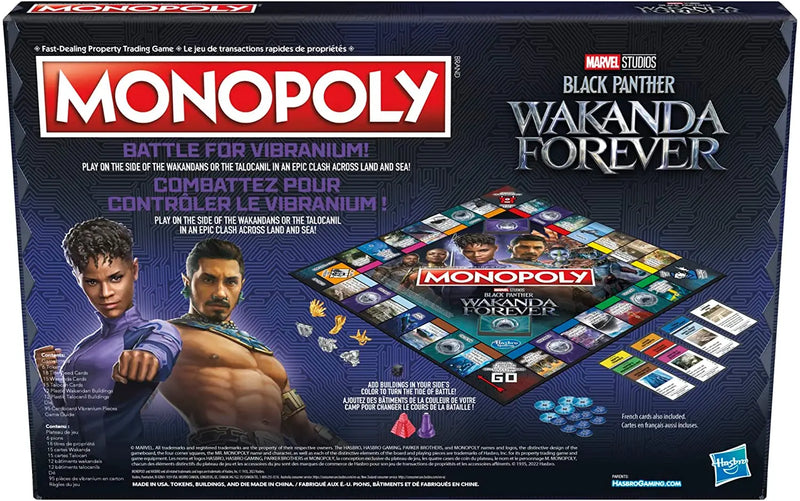 Original Hasbro Monopoly Board Game Marvel Black Panther Wakanda Forever Party Table Game for Family Kids Toys for Children Gift