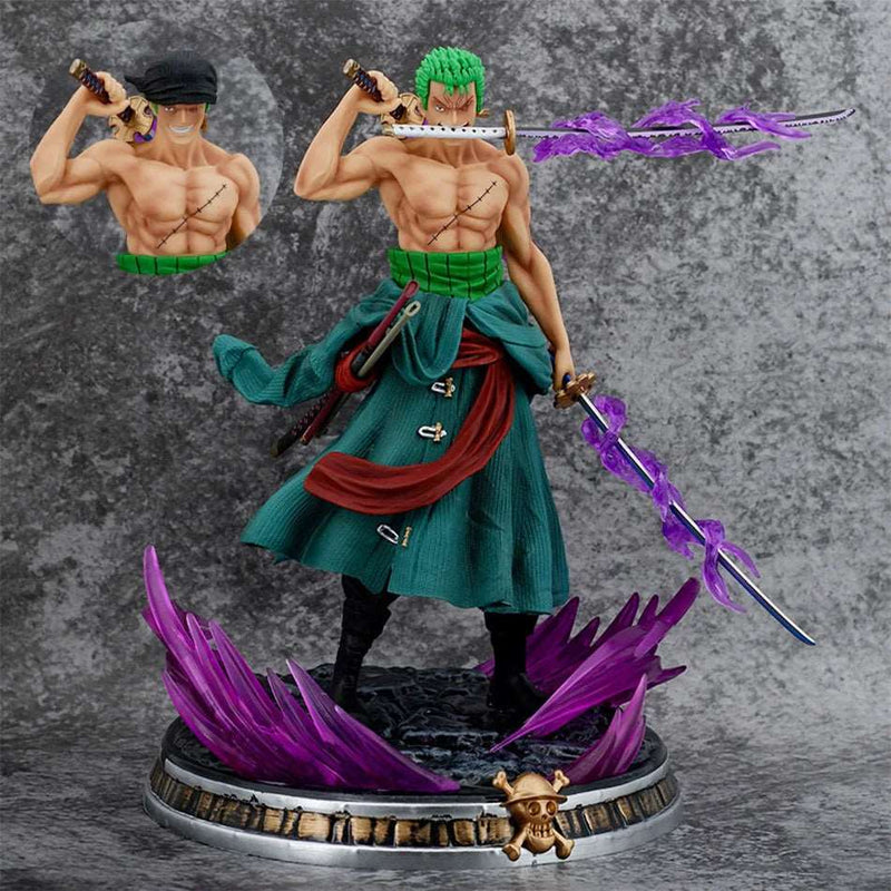 Unleash Roronoa Zoro's Three-Sword Fighting Prowess with this Dynamic One Piece Action Figure