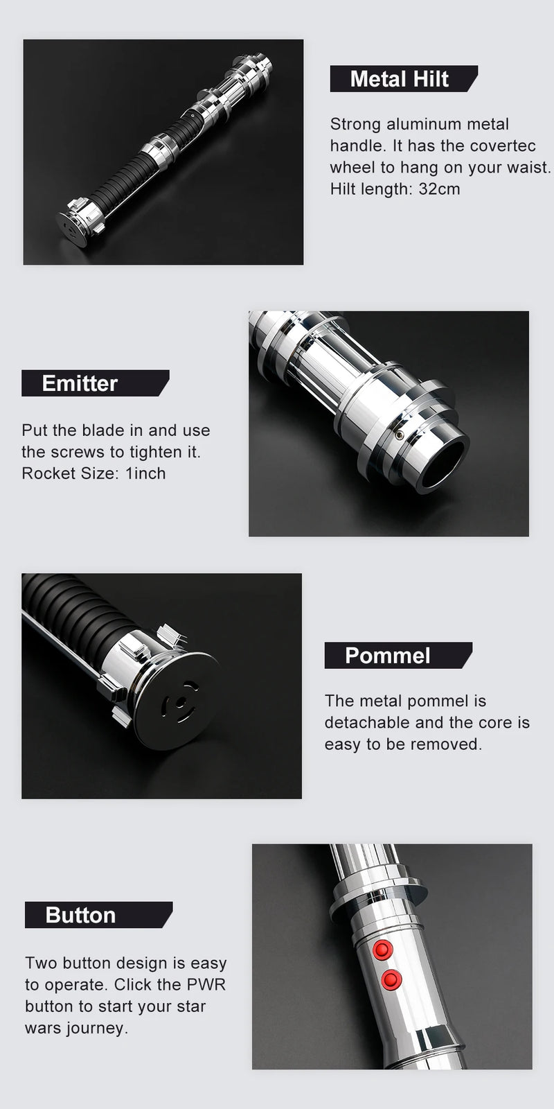 TXQ SABER SNV4 Proffie: Customizable Lightsaber (Metal Hilt, Neo Pixel)