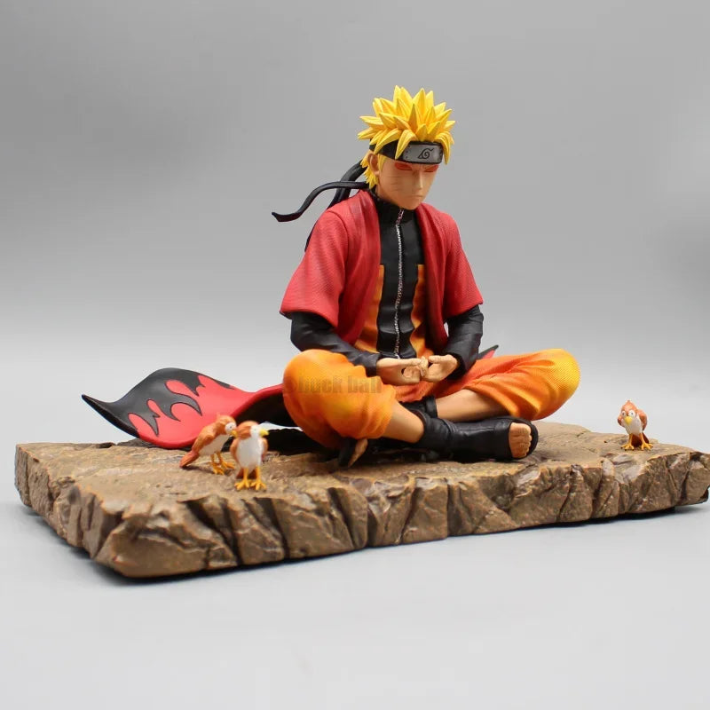 Uzumaki Naruto Anime Figure Naruto Action Figurine 16cm Sit In Meditation Posture Statue Screen Decor Collectble Anime Toys Gift