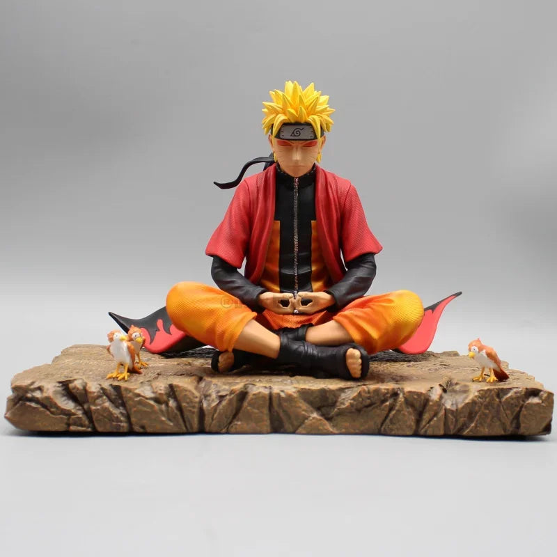 Uzumaki Naruto Anime Figure Naruto Action Figurine 16cm Sit In Meditation Posture Statue Screen Decor Collectble Anime Toys Gift