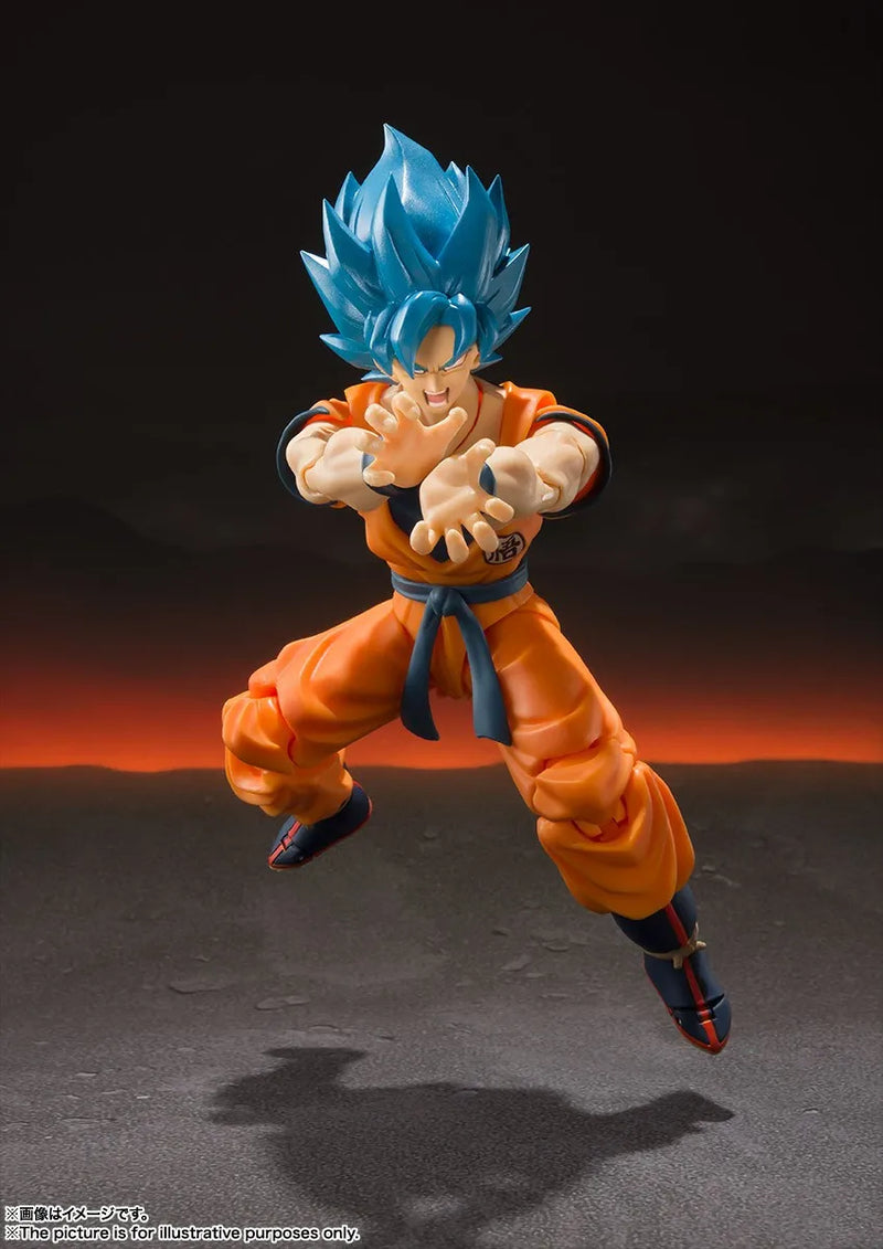 Original BANDAI S.H.Figuarts Super Saiyan God Son Goku Dragon Ball Super Broly Anime Figure Toys Action Movable PVC Model Gift