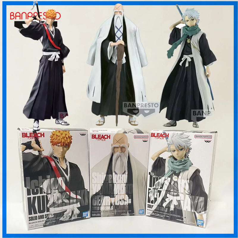 Original Bleach Kurosaki Ichigo Hitsugaya Toushirou Anime Toys Yamamoto Genryuusai Shigekuni PVC Action Figure Collector Doll