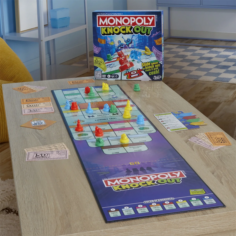 Original Genuine Hasbro Gaming Board Game Monopoly Knock Out Fast-dealing Property Trading Family Party Game for Birthday Gift