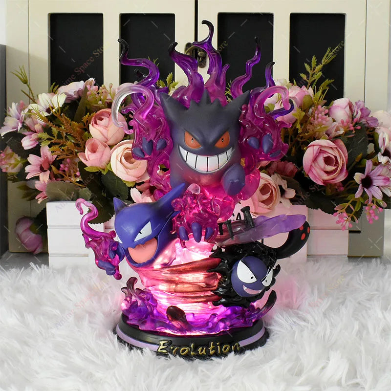 Pokemon Figure GK Evolution of Charizard Greninja Eevee Gengar Mewtwo Blastoise Venusaur Led Light Action Model Gift PVC Statue