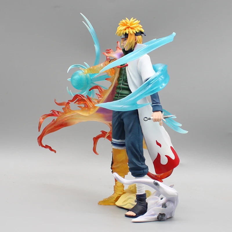 26cm Naruto Namikaze Minato Anime Figures Gk Figurine with LED Pvc Statue Rasengan Decoration Collectible Model Kids Toys Gift