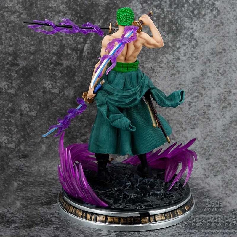 Unleash Roronoa Zoro's Three-Sword Fighting Prowess with this Dynamic One Piece Action Figure