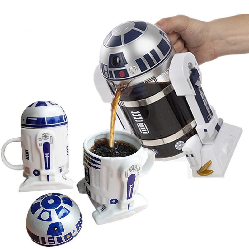 R2D2 Robot Shape Coffee Maker 960ML  Milk Cup Set ShakLabs Store