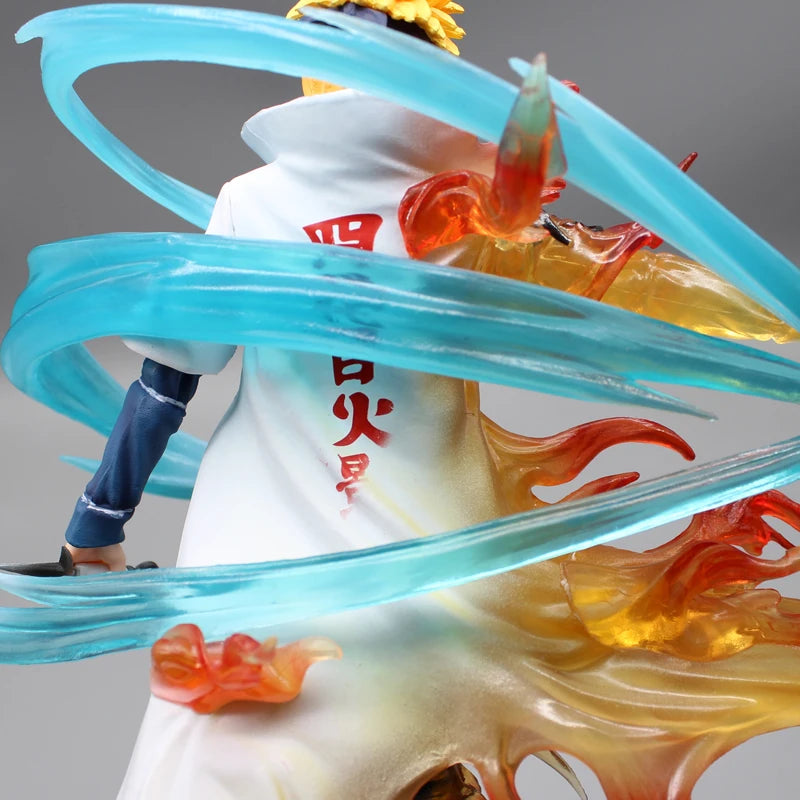 26cm Naruto Namikaze Minato Anime Figures Gk Figurine with LED Pvc Statue Rasengan Decoration Collectible Model Kids Toys Gift