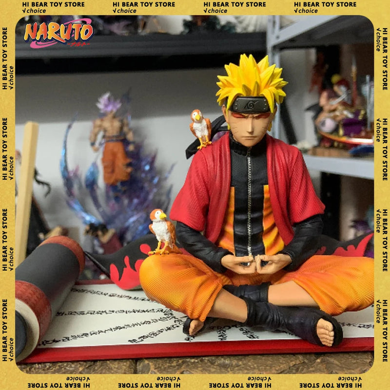 Uzumaki Naruto Anime Figure Naruto Action Figurine 16cm Sit In Meditation Posture Statue Screen Decor Collectble Anime Toys Gift