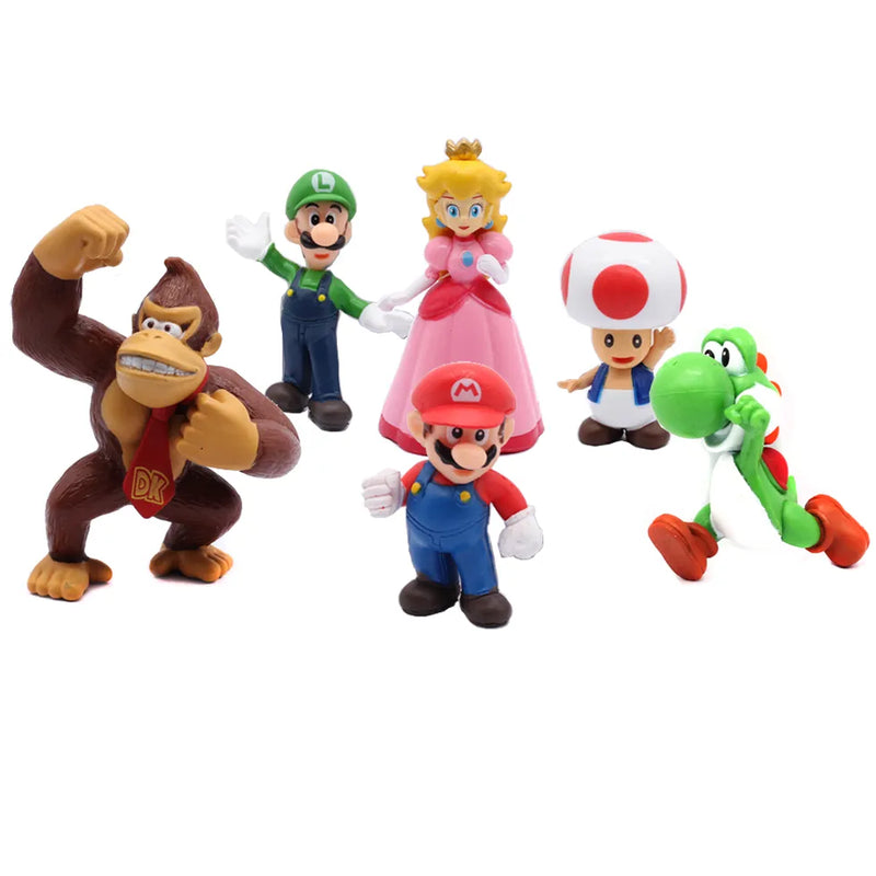 Super Mario Bros 6-Figure Set PVC Action Toys for Kids