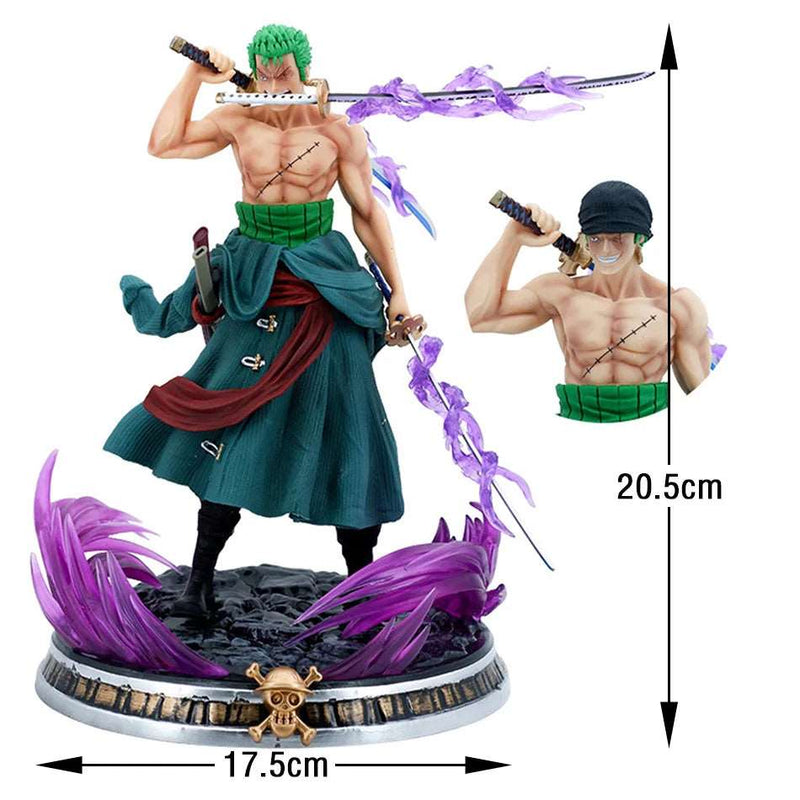 Unleash Roronoa Zoro's Three-Sword Fighting Prowess with this Dynamic One Piece Action Figure