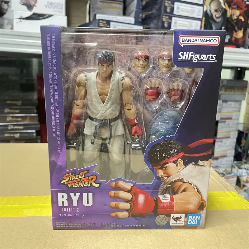 Original Street Fighter S.H.Figuarts Ryu Outfit 2 Anime Toys for Children PVC Action Figure Collector 14.5cm Doll