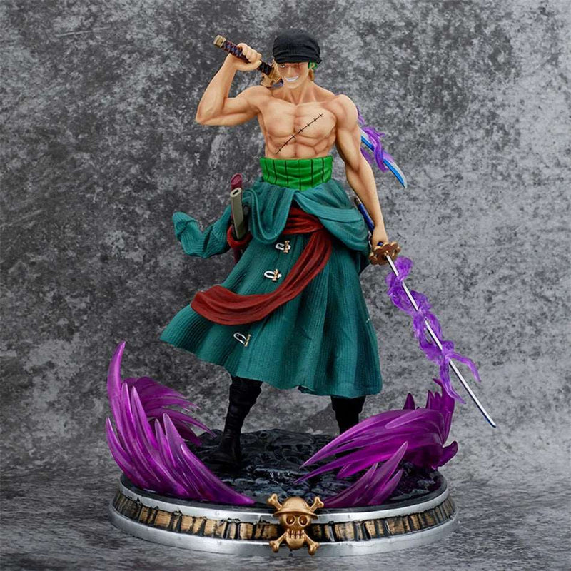 Unleash Roronoa Zoro's Three-Sword Fighting Prowess with this Dynamic One Piece Action Figure