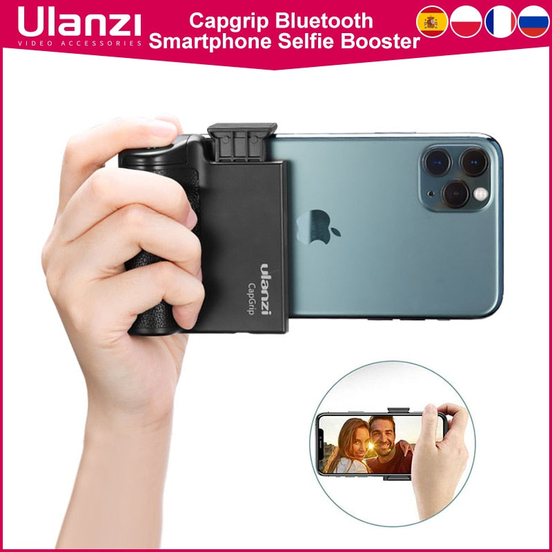 Ulanzi CapGrip Wireless Bluetooth Smartphone Selfie Booster Handle Grip Phone Stabilizer Stand Holder Shutter Release 1/4 Screw ShakLabs Store