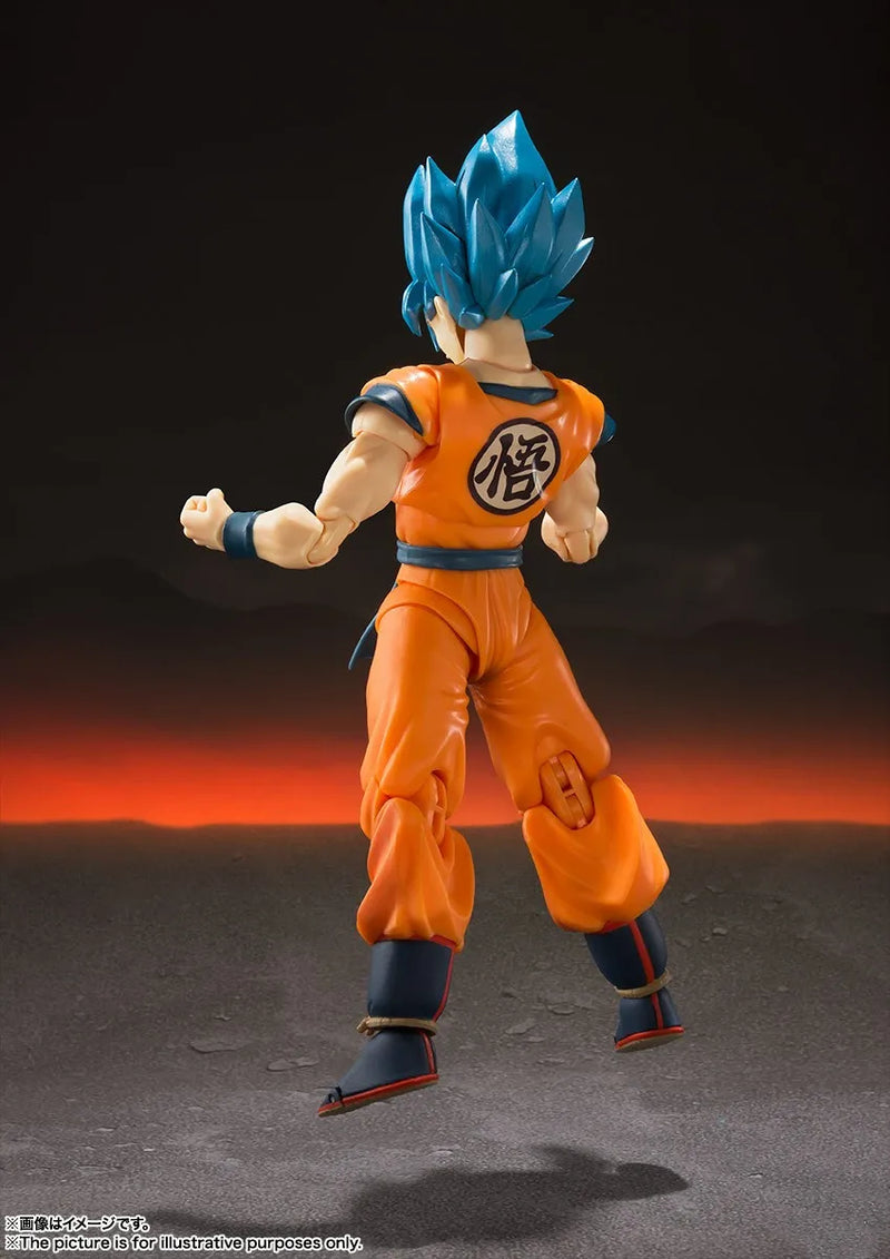 Original BANDAI S.H.Figuarts Super Saiyan God Son Goku Dragon Ball Super Broly Anime Figure Toys Action Movable PVC Model Gift