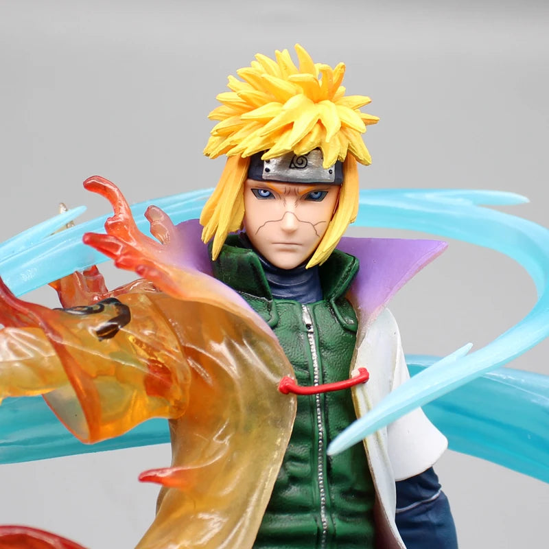 26cm Naruto Namikaze Minato Anime Figures Gk Figurine with LED Pvc Statue Rasengan Decoration Collectible Model Kids Toys Gift