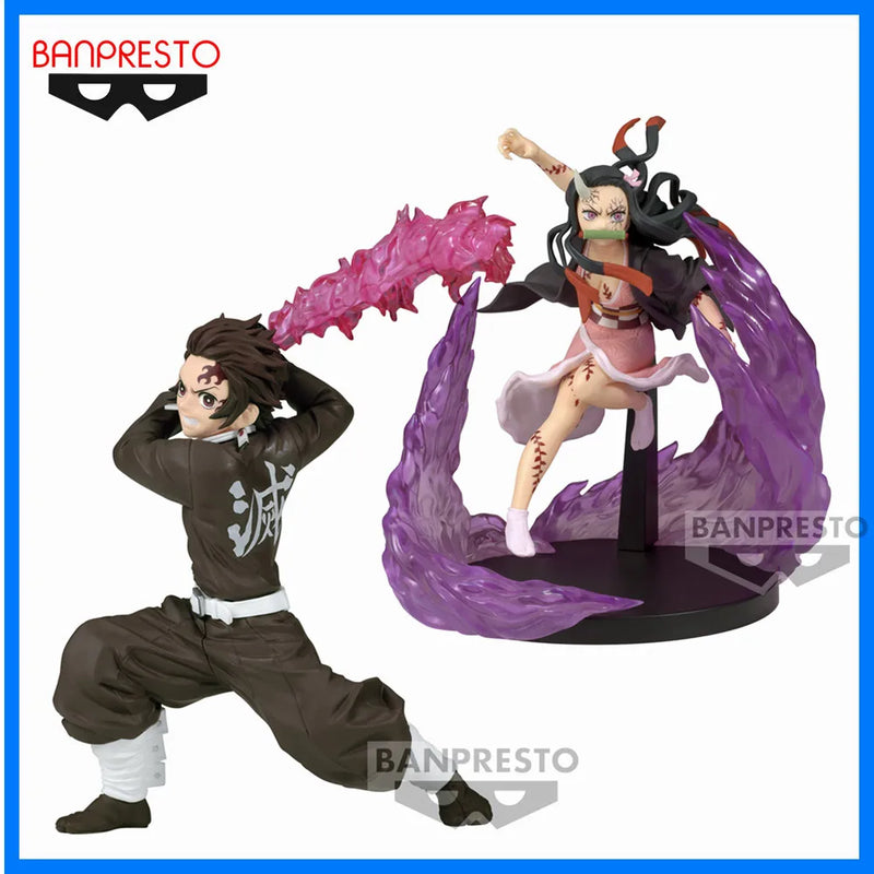 Original Demon Slayer Anime Figure VIBRATION STARS PLUS Kamado Tanjirou Nezuko Anime Action Figure PVC Model Banpresto 13CM