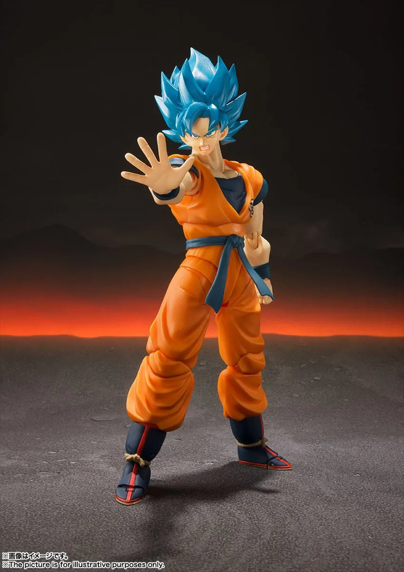 Original BANDAI S.H.Figuarts Super Saiyan God Son Goku Dragon Ball Super Broly Anime Figure Toys Action Movable PVC Model Gift