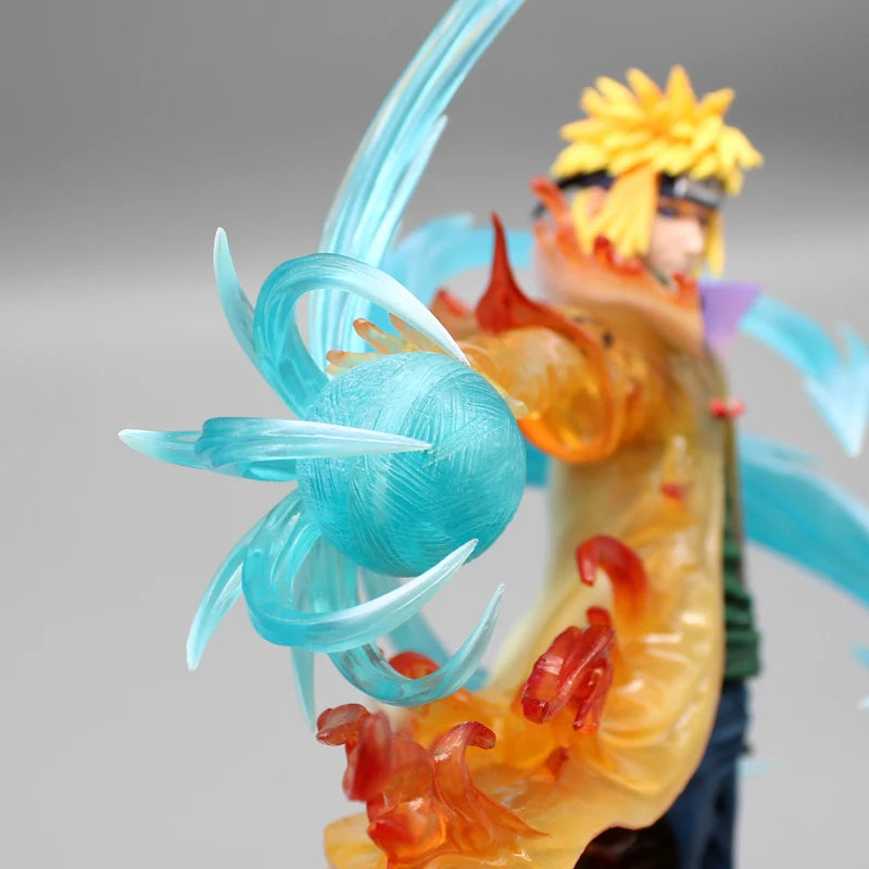 26cm Naruto Namikaze Minato Anime Figures Gk Figurine with LED Pvc Statue Rasengan Decoration Collectible Model Kids Toys Gift