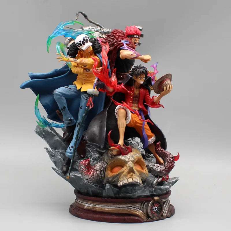 A Trio of Iconic Captains: 22cm One Piece Figurine Three Captain Anime Figure Kid Law Luffy Action Pvc - SHAKLABS STORE