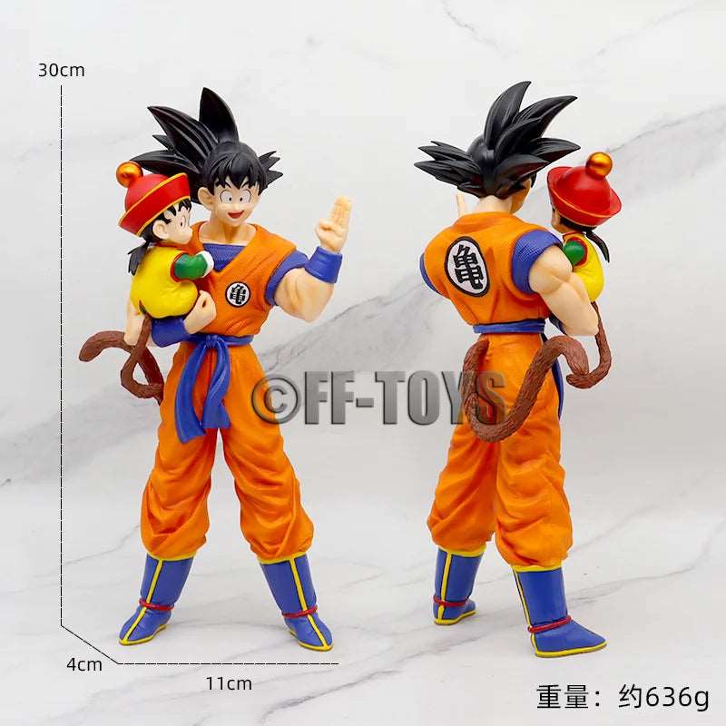 Anime Dragon Ball Son Goku with Gohan Figure Son Goku Figurine 30cm Pvc Action Figures Collection Model Toys for Children Gifts - SHAKLABS STORE