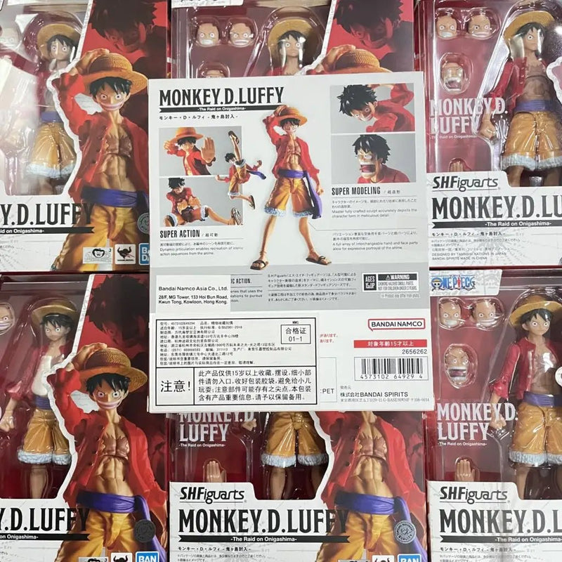 BANDAI S.H.Figuarts One Piece Luffy Invasion of Onigashima Costume SHF PVC Action Figures 140mm Anime Figurine - SHAKLABS STORE