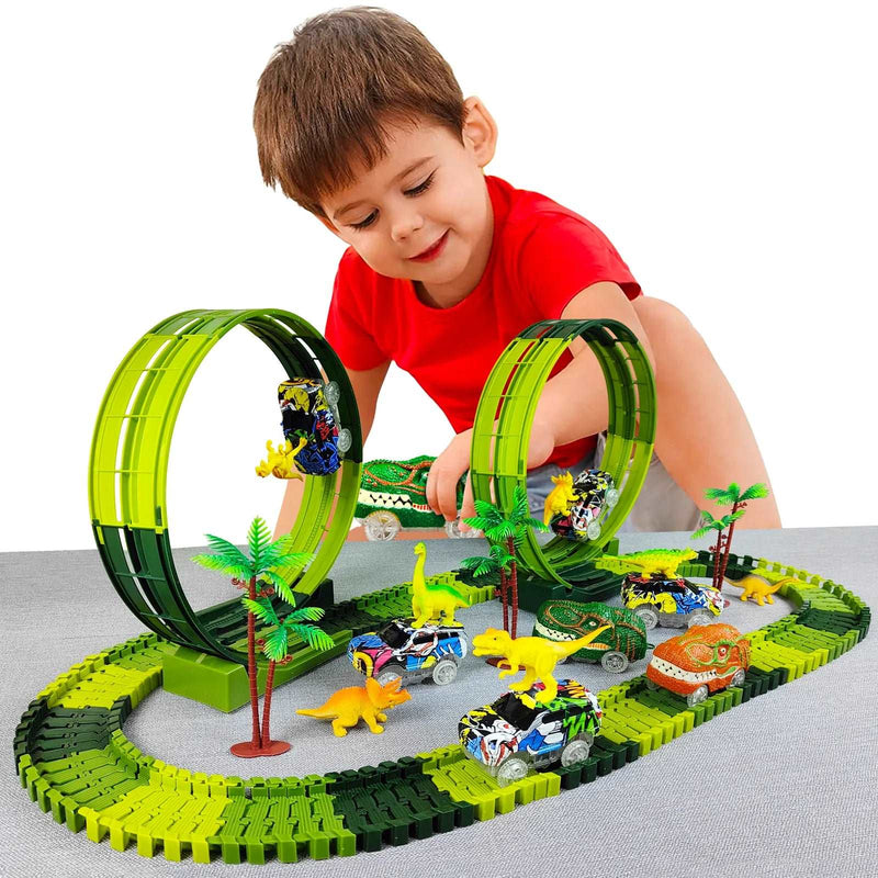 Bendable Race Track & Light - Up Dino Car! (3 - 12 Years Old) - SHAKLABS STORE