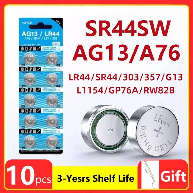 Bulk Pack AG13/LR44 Button Batteries (1.55V, Zn/MnO2) - SHAKLABS STORE