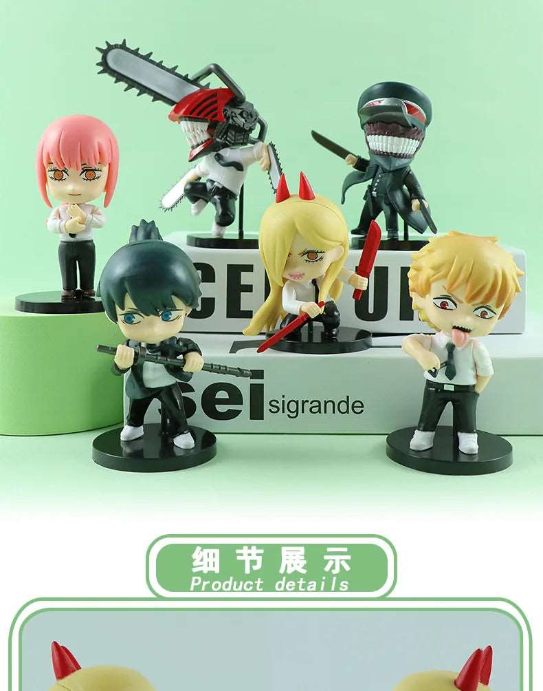 Chainsaw Man Mini Figures 6pcs Set - Denji & Friends PVC - SHAKLABS STORE