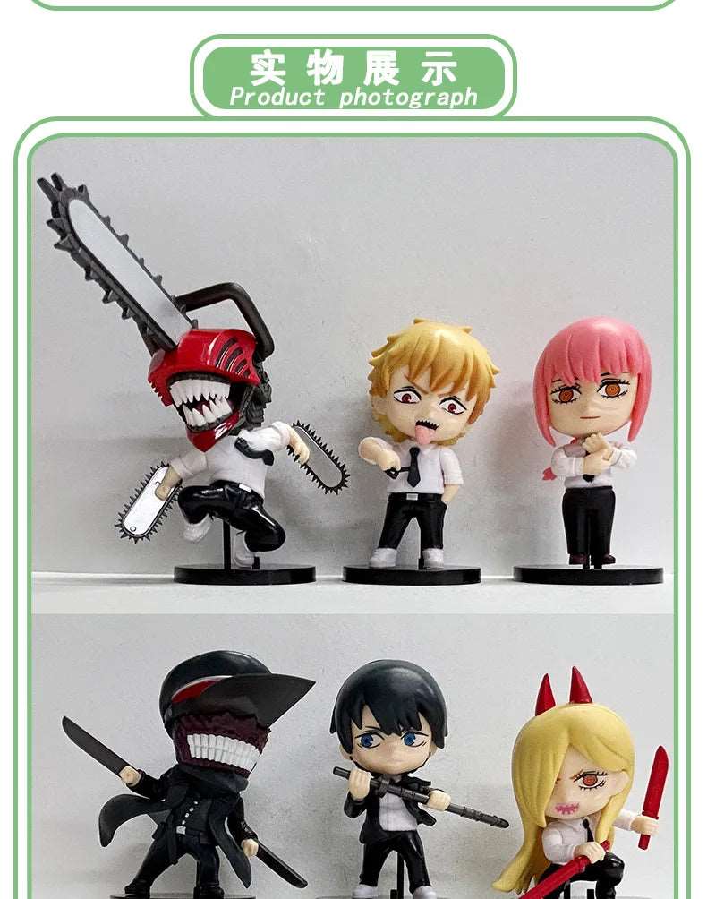 Chainsaw Man Mini Figures 6pcs Set - Denji & Friends PVC - SHAKLABS STORE