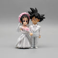 Dragon Ball Anime Figure Son Goku Figures Lg Wedding Goku Chichi Mariage Figurine 9cm Scene Statue Q - Version Pvc Model Doll Toys - SHAKLABS STORE