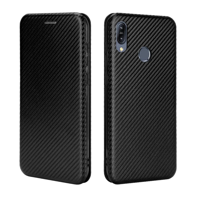 For Asus Zenfone Max M2 ZB633KL Case Carbon Fiber Flip Leather Case For Asus Zenfone Max ZB633KL Case Cover 6.3" - SHAKLABS STORE