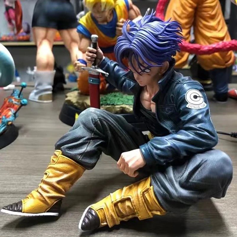 GK Dragon Ball Trunks Action Figure Statue 16cm PVC Ornaments Anime Super Saiyan Sitting Position Torankusu Figurine Model Toys - SHAKLABS STORE