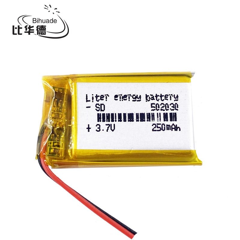 High - Capacity 3.7V 250mAh Lithium Polymer Rechargeable Battery - Set of 100 - SHAKLABS STORE