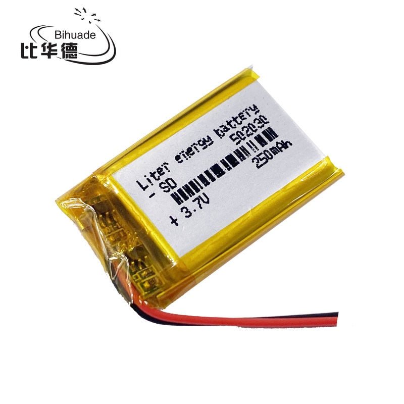 High - Capacity 3.7V 250mAh Lithium Polymer Rechargeable Battery - Set of 100 - SHAKLABS STORE