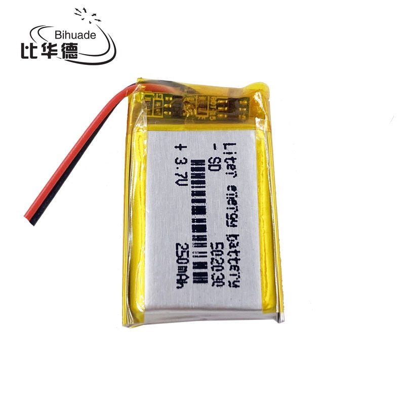 High - Capacity 3.7V 250mAh Lithium Polymer Rechargeable Battery - Set of 100 - SHAKLABS STORE