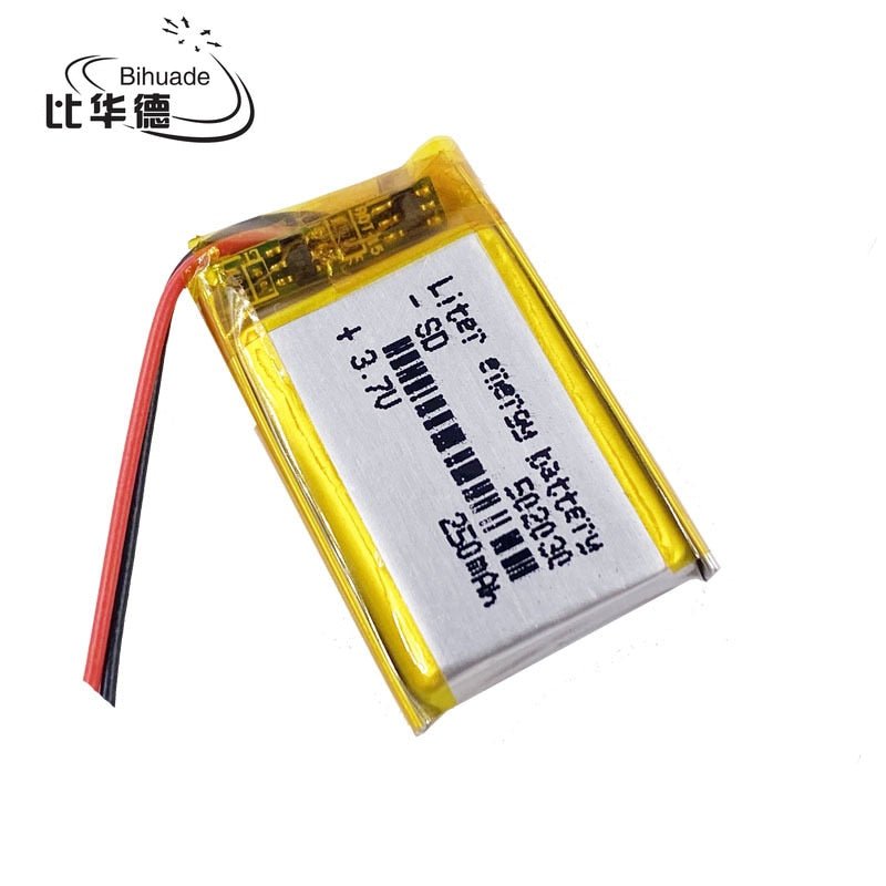 High - Capacity 3.7V 250mAh Lithium Polymer Rechargeable Battery - Set of 100 - SHAKLABS STORE